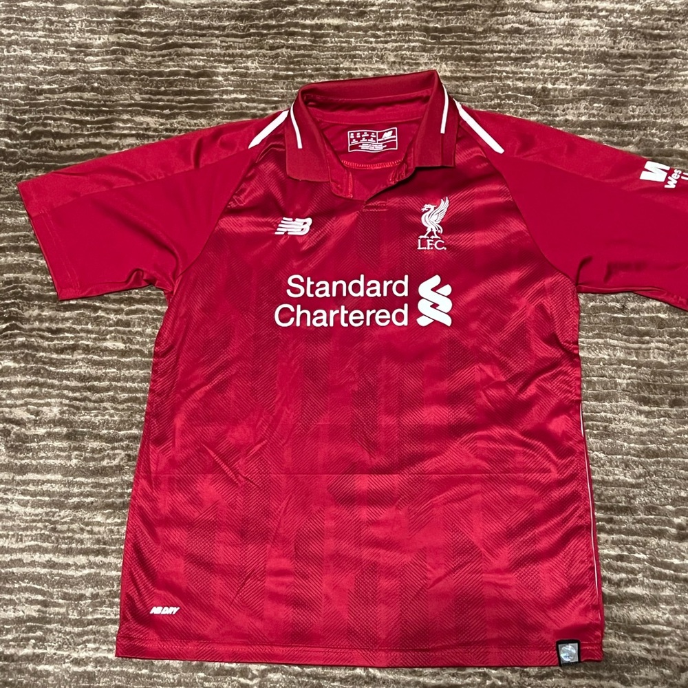 Boys size 28US XL New Balance Liverpool soccer jersey M.Salah